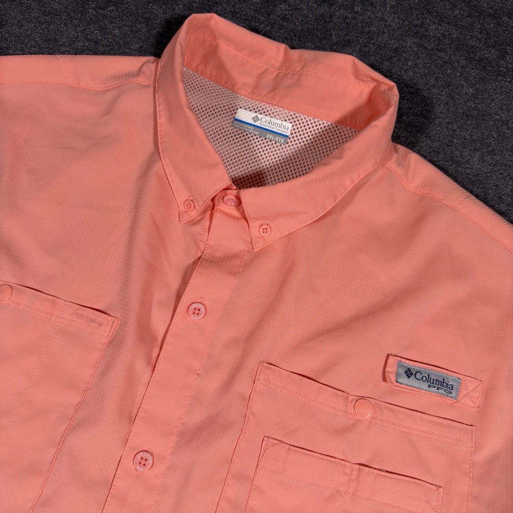 Columbia Men's Casual Button Down Shirt - Coral